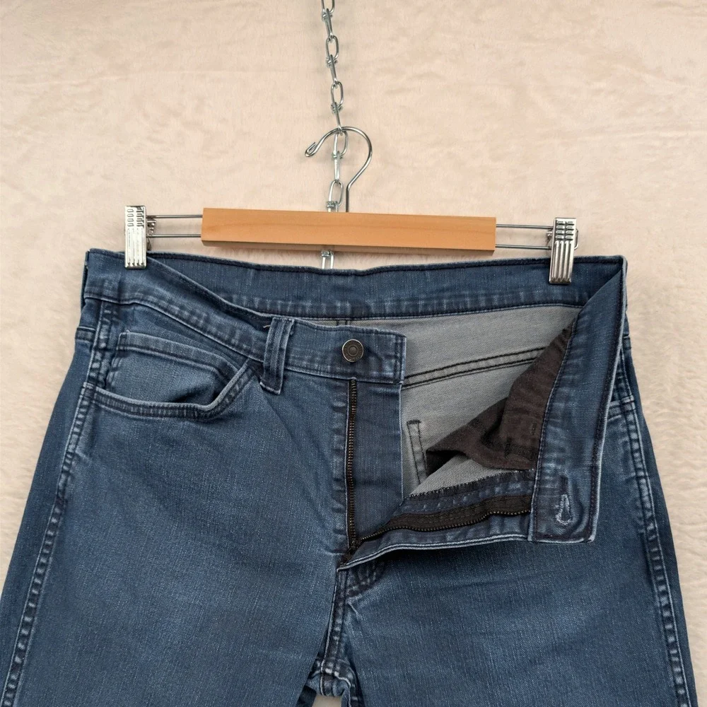 Levi's Jeans Men's 34x28 Blue Straight Slim Dark Wash Zip Fly Western Streetwear